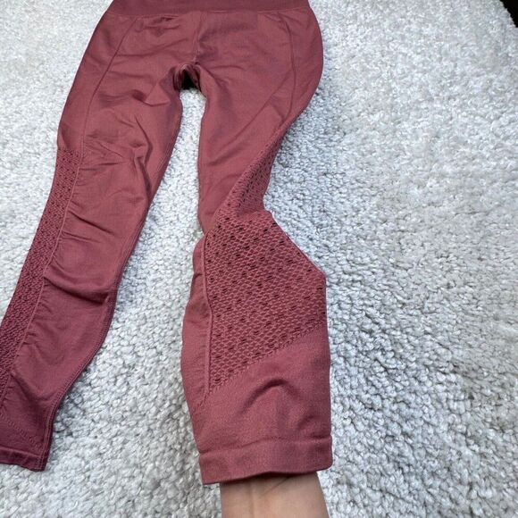 Fabletics Sync High Waisted Perforated Seamless 7/8 Legging Pink Mauve NEW - Picture 6 of 10